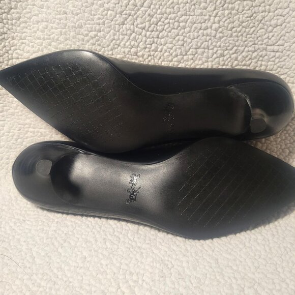 COACH Unipump Black Leather Kitten Heel Pump Classic Luxury - Picture 9 of 9